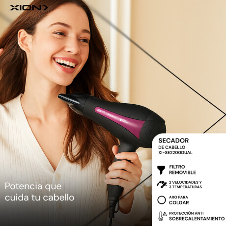 secador de pelo 2200W bi-voltaje BLACK