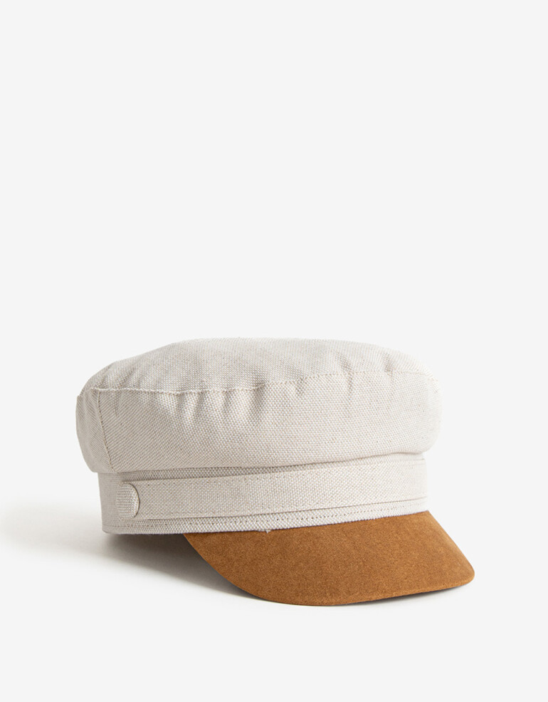 Boinas Baker Cruda Con Visera A Contratono - Combinacion Bicolor