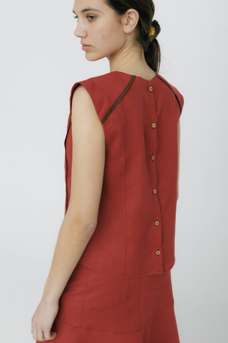 PRE VENTA BLUSA RUCU Cherry