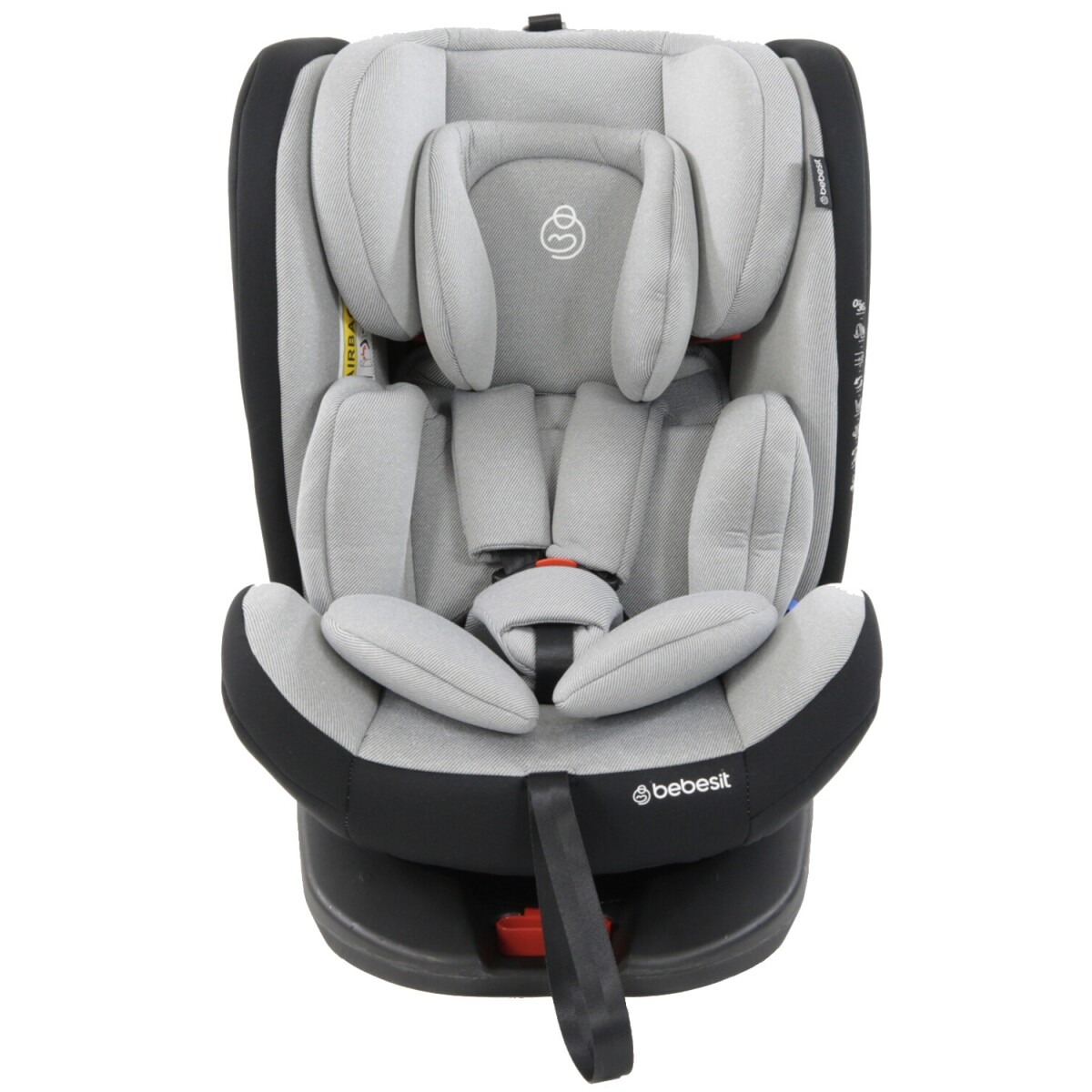 Silla booster para auto Bebesit Saturn con isofix y reclinación - Gris claro 