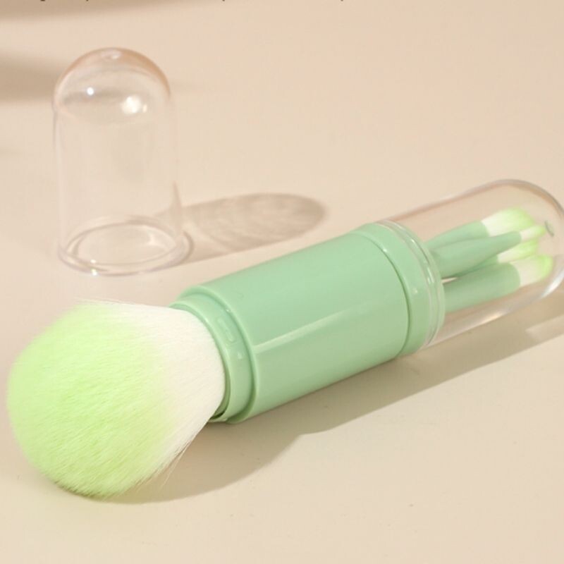 Juego De Brochas 4 En 1 Con Estuche - Verde Unica