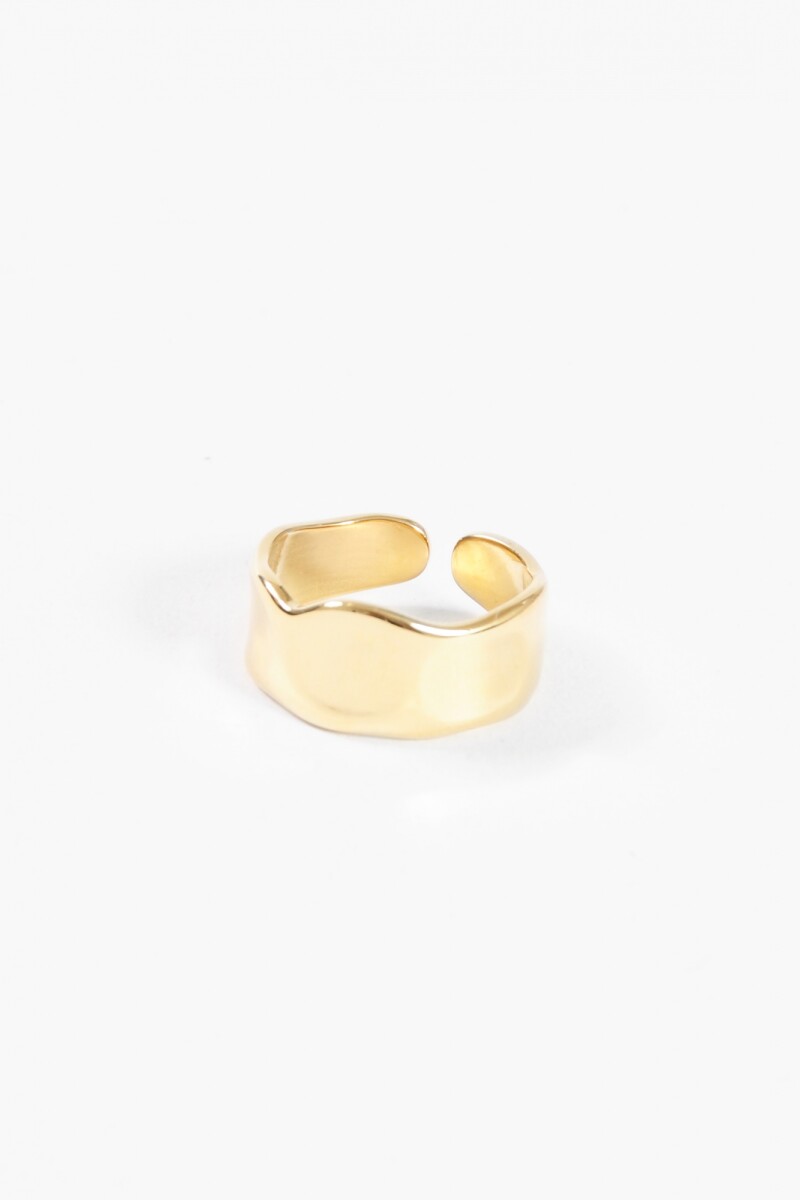 Anillo acero ajustable irregular dorado