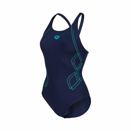 Malla De Entrenamiento Para Mujer Arena Women's Swimsuit V Back Graphic Azul Marino