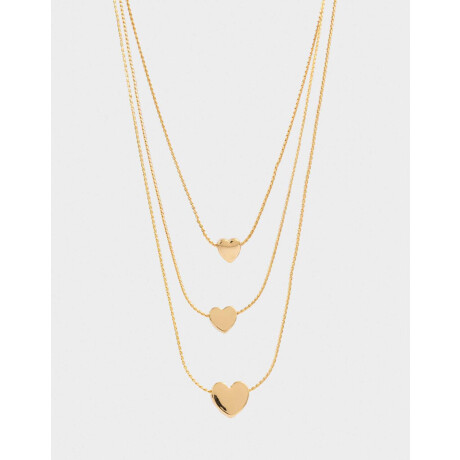 Collar Con Corazones Dorado