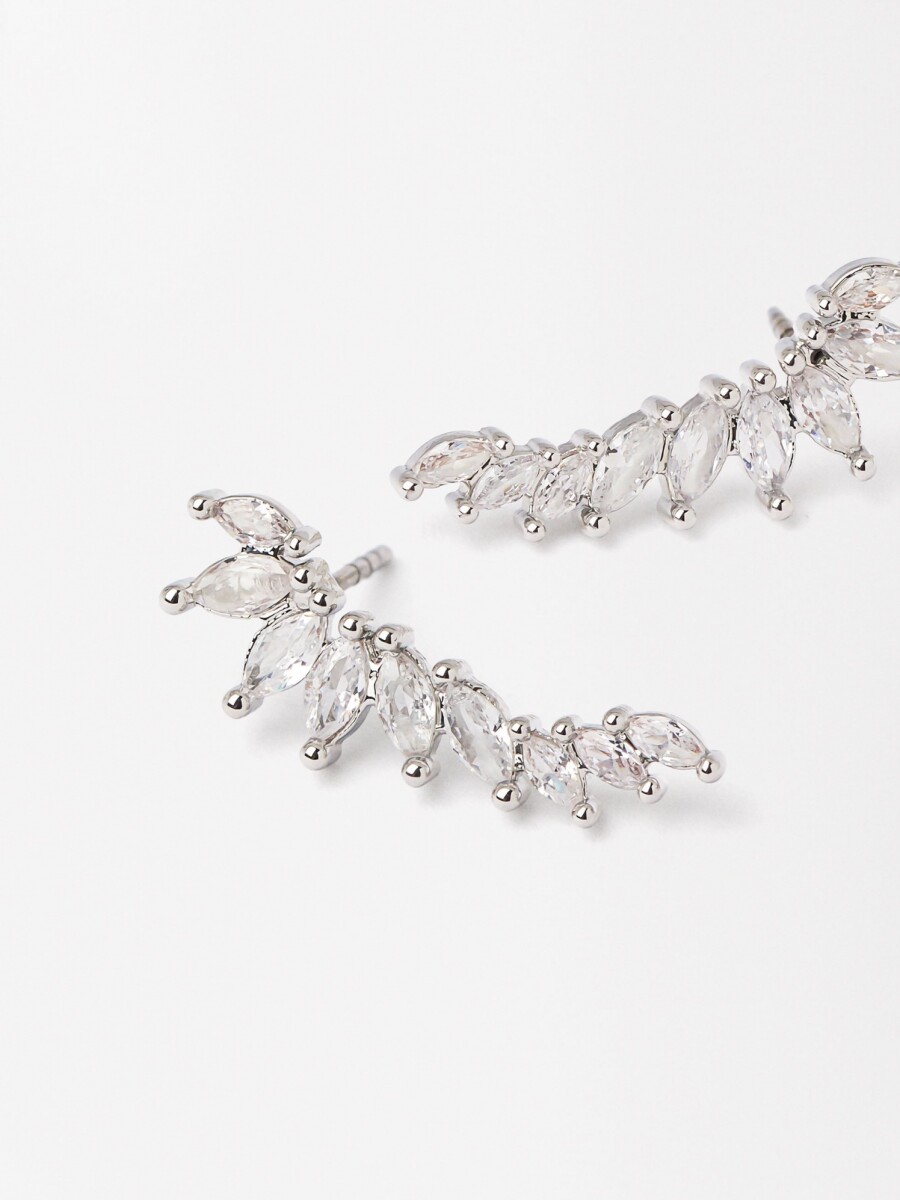 Pendientes Con Circonitas plateado