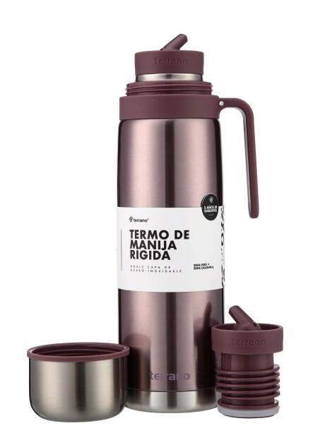 Termo 1Lt. Premium Manija Rigida Lila Metalizado