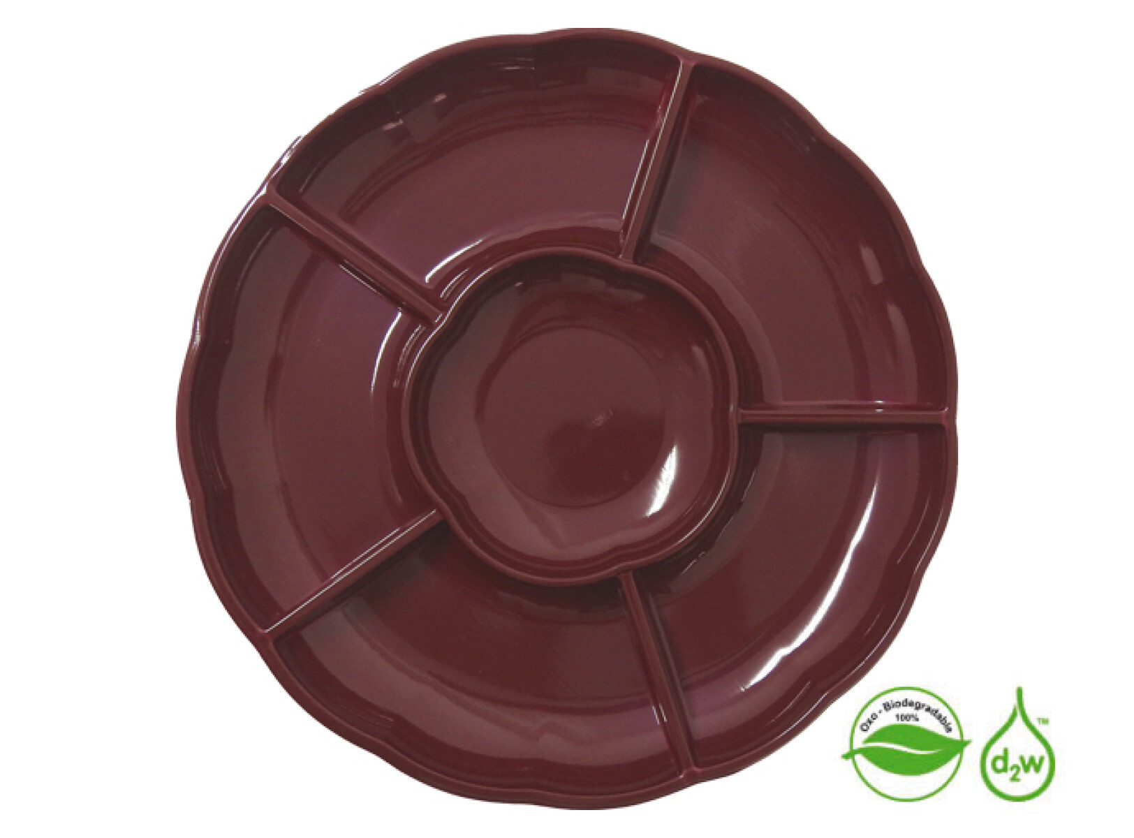 Bandeja Circular Biodegradable para Copetin x3 Un - Cranberry 