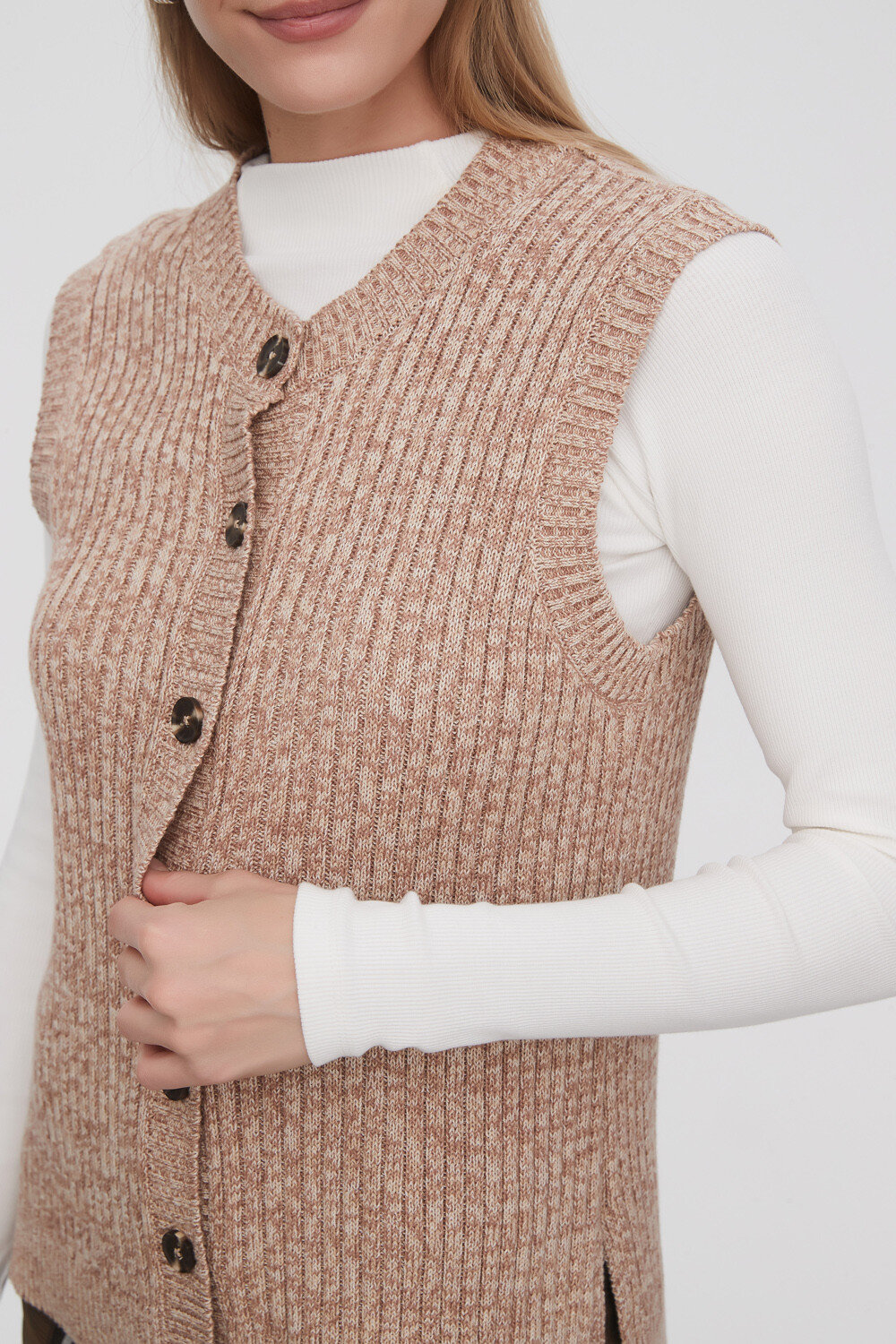 Chaleco Junela Beige Melange