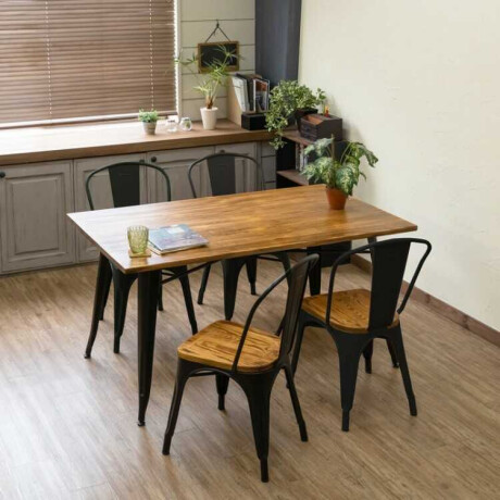 MESA TOLIX RECTANGULAR 120X70 Mesa De Comedor Rectangular Tolix 120x70 CM Negra