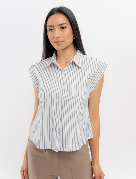 Camisa rayada blanco