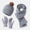 Set Abrigo Essential Winter Tres Piezas Adulto Gris