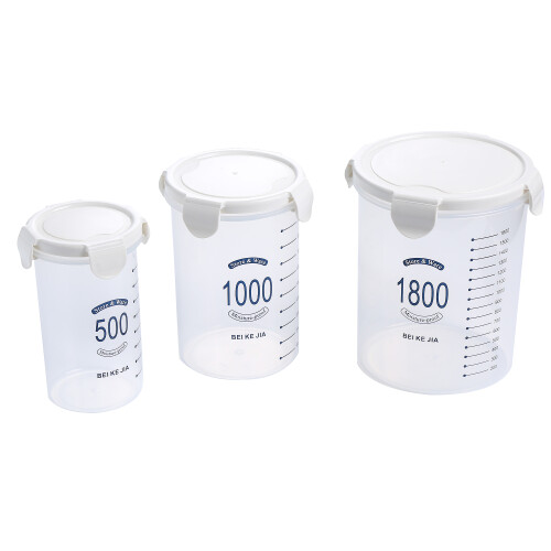Frascos Set.C/Tapa Plas.1800ML/1000ML/500ML Bz.frascos Set.c/tapa Plas.1800ml/1000ml/500ml