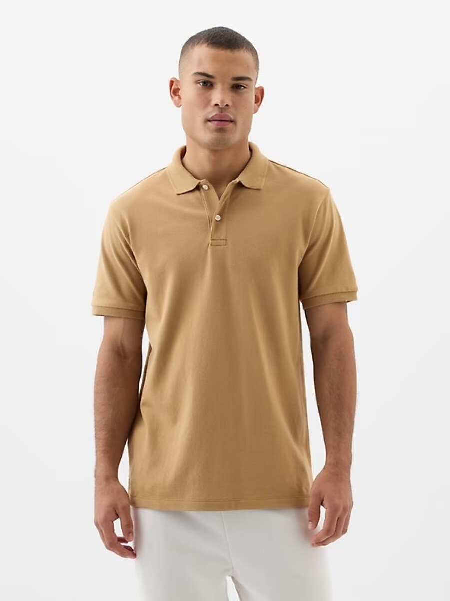 Remera Polo Pique Hombre - Perfect Khaki 