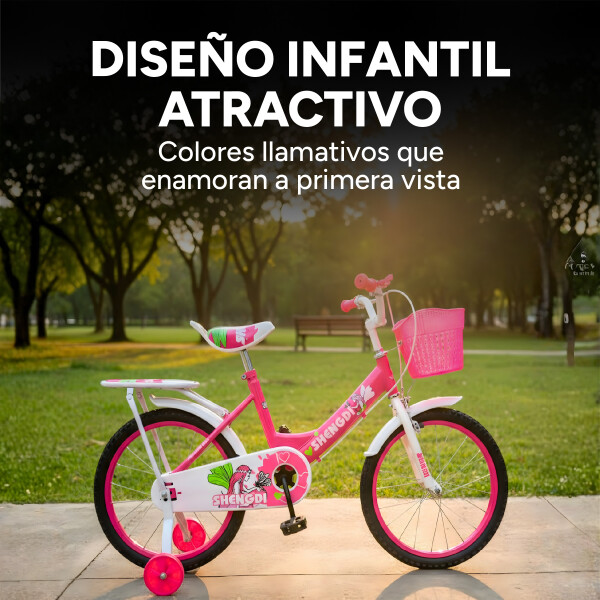 Bicicleta infantil Shengdi Rodado 18 Canasto Parrilla Hadas Color Rosa Oscuro