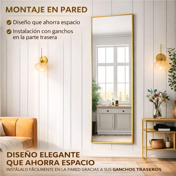 Espejo De Pie Rectangular Cuerpo Entero Fm06 50 X 150 Cm ESPEJO DE PIE FM06 50X150 DORADO