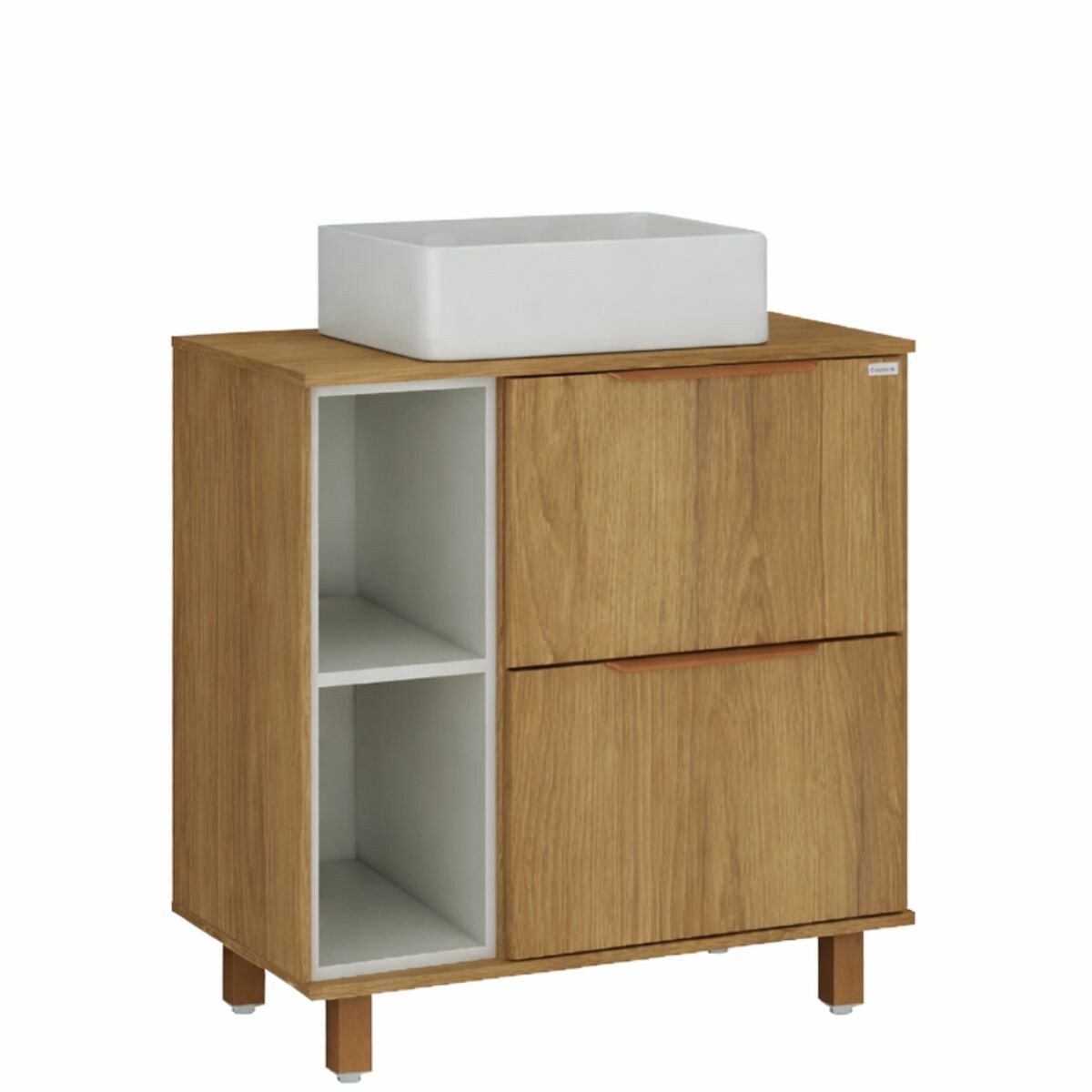 Mueble De Baño Livia 78 Cm Catedral De Pie Con Bacha De Loza 