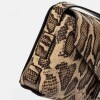 Bandolera Palma En Cuero Grabado Pitón Beige