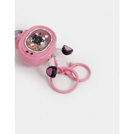 Llavero Y Charm Televisión De Agua Rosa Claro