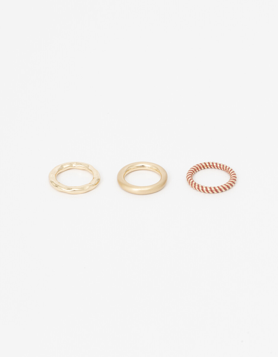 Set Anillos Metal Y Color 
