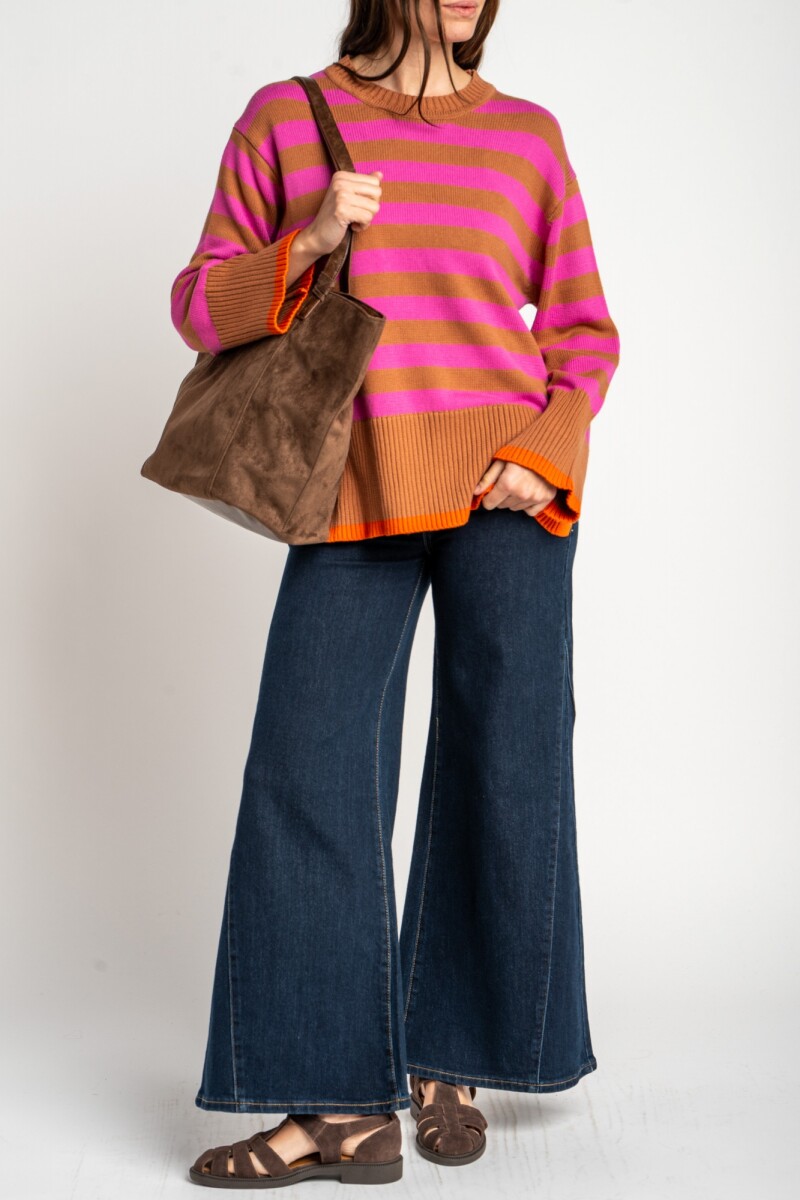 Sweater Rayado Rosa