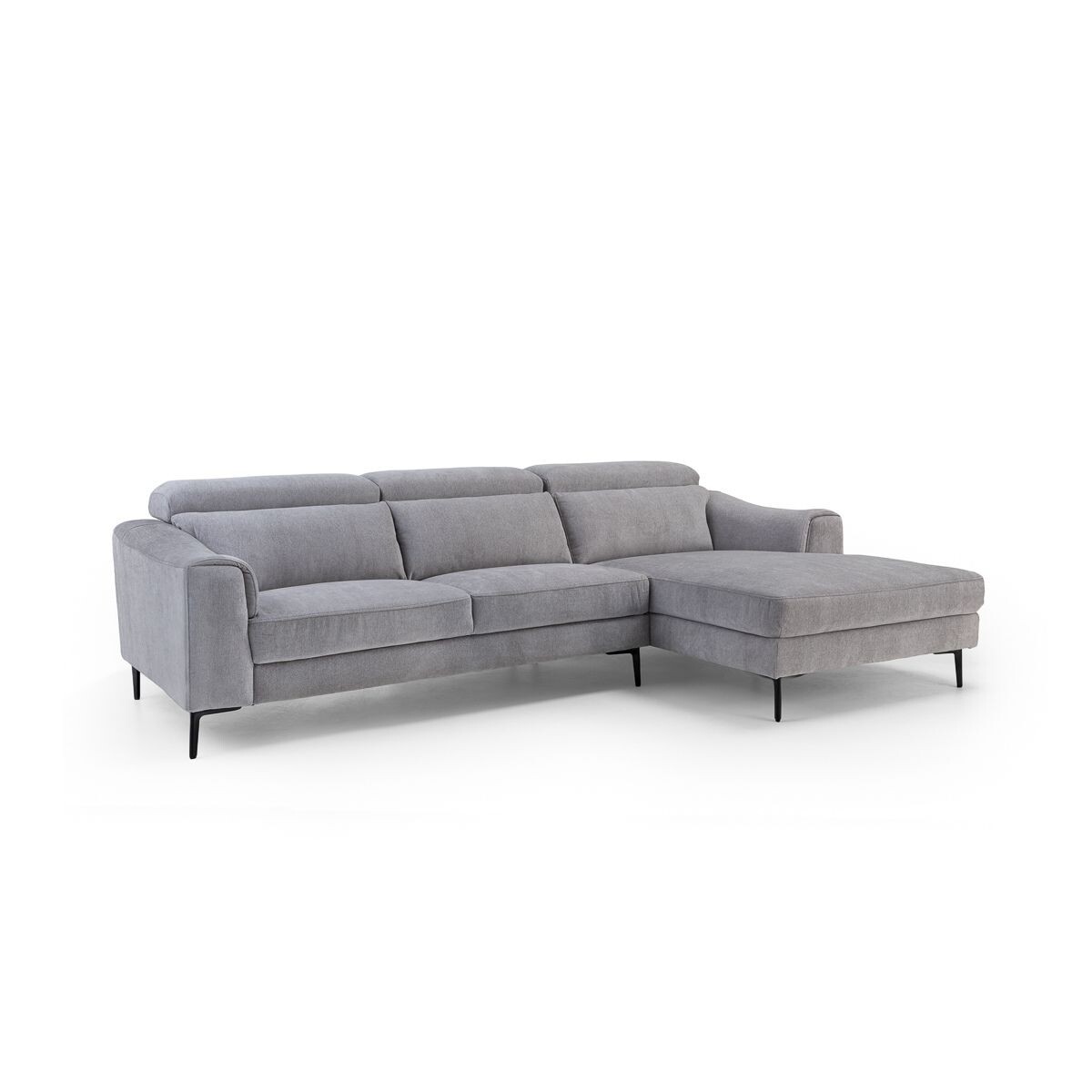 Rinconera Luke - Tela Microfibra - Chaise Derecho - 6686-7 Gris 