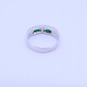 Anillo medio sin fin oro 18k blanco engarce carril con esmeraldas y brillantes Anillo medio sin fin oro 18k blanco engarce carril con esmeraldas y brillantes