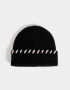 Gorro Romántico Gorro Tejido Con Bordado - Negro