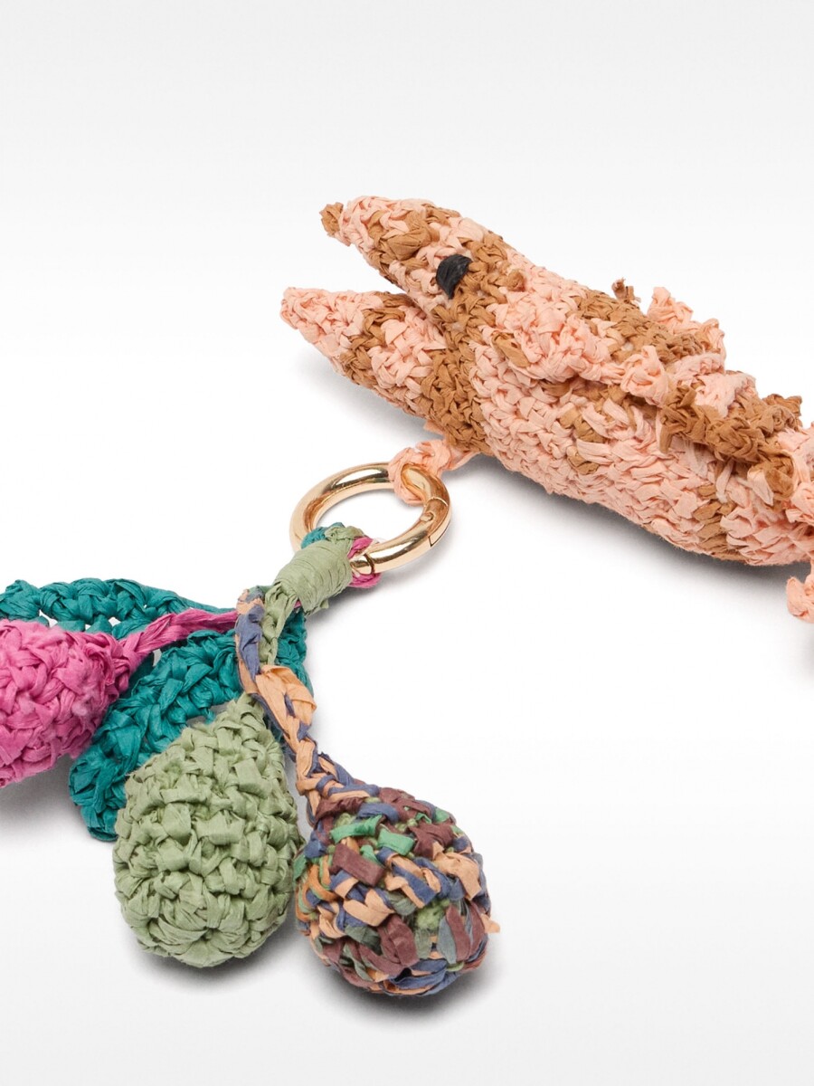 Llavero Charm Pez De Rafia Multicolor multicolor