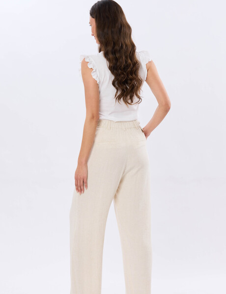 PANTALÓN DE LINO Arena