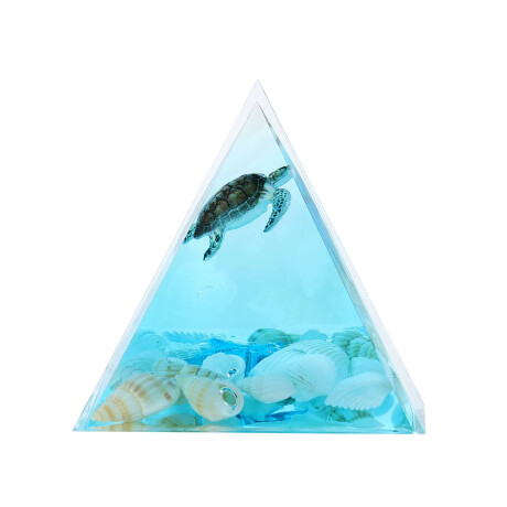 Lámpara Resina Pirámide Fondo Del Mar Tortuga