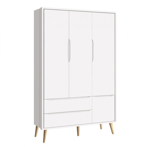 Ropero 3 puertas 2 cajones Infantil - Theo Blanco