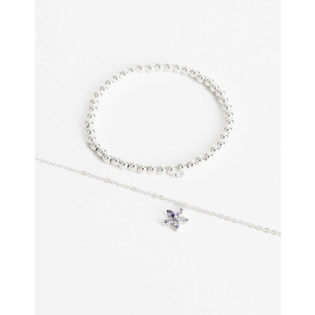 Set De Pulseras Flexibles Cubic Plateado