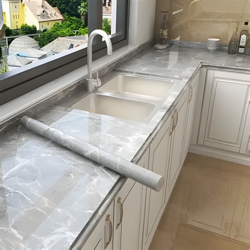 Vinilo Decoración Mesada Pared 60 Cm X 2m MARMOL GRIS