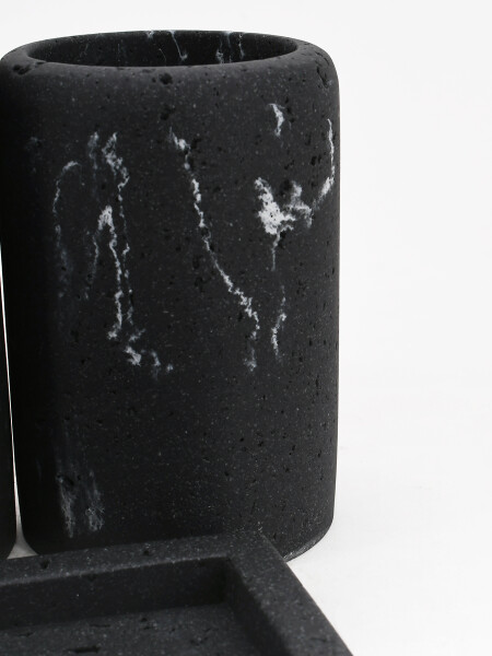 BAÑO SET 3 PCS RESINA NEGRO