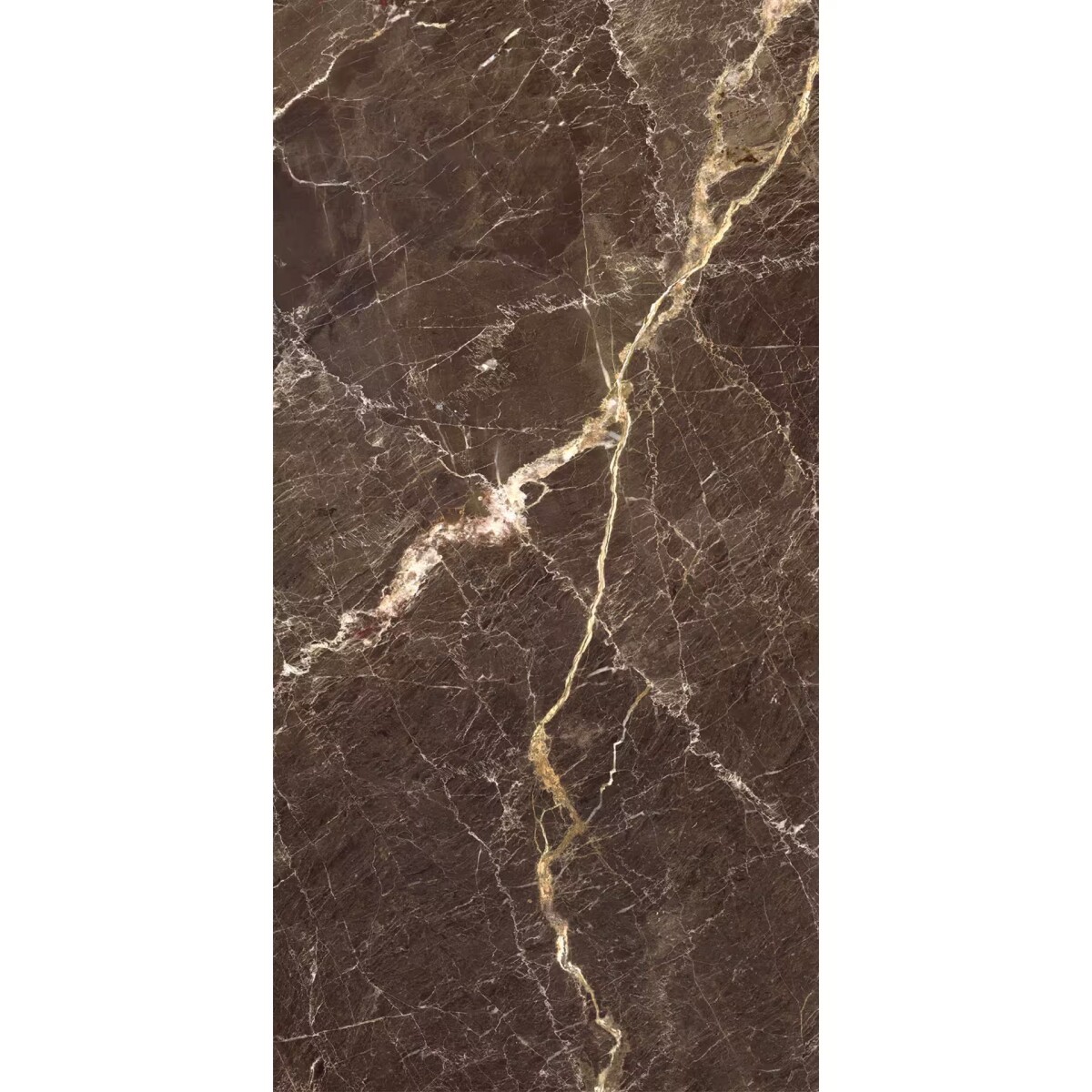 Cerámica Marmo Brown Dark 58x120 Cm Pulido Brillante Y Rectificada 