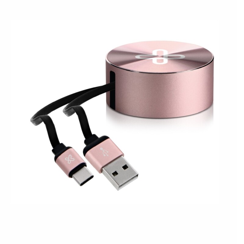 CABLE RETRÁCTIL USB TIPO-C KLIPXTREME, ROSE GOLD, USB A-USB C,CARGA RAPIDA 001
