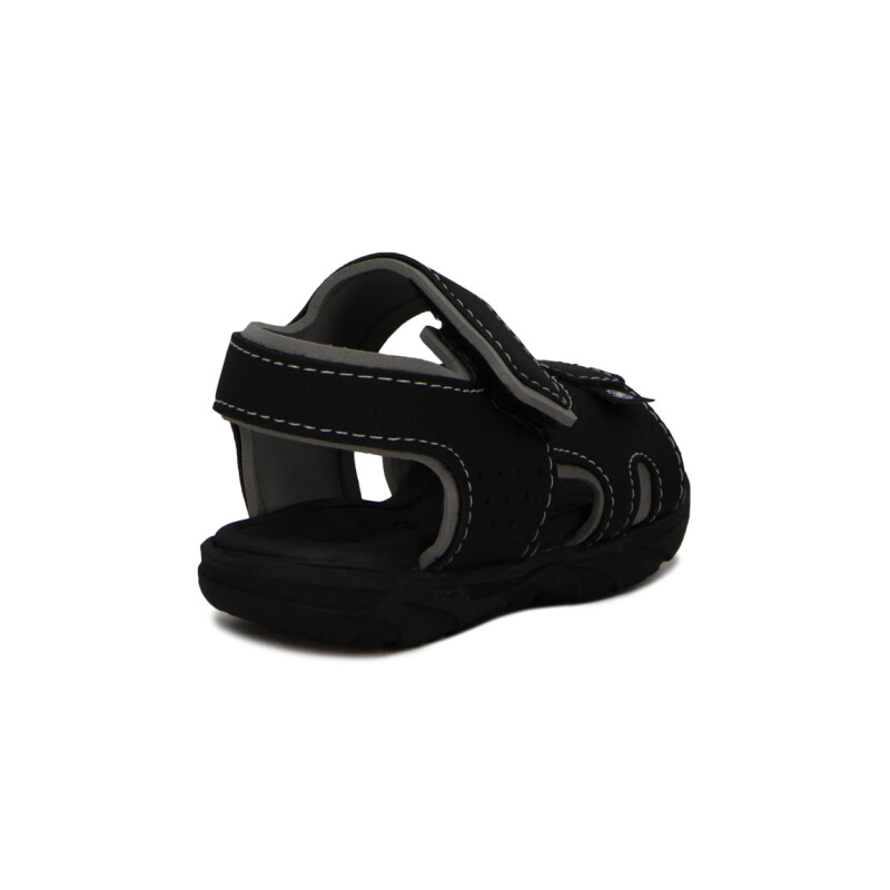 Molekinho Sandalia Casual Tiras Combinadas C/velcro Negro-negro