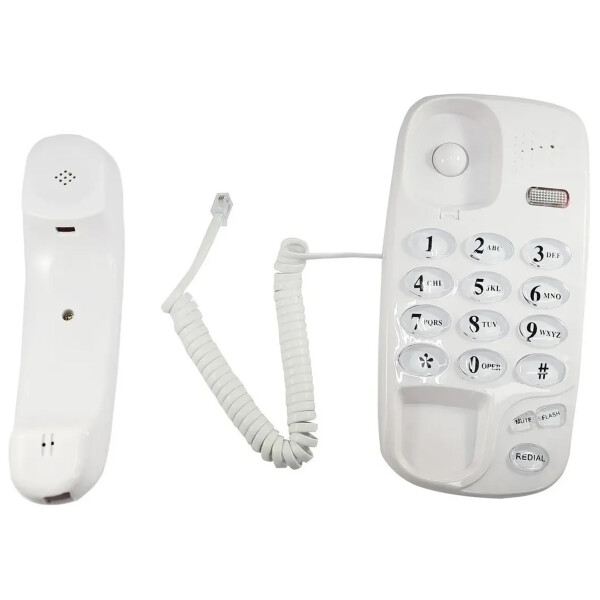 Telefono Fijo De Mesa Numeros Grandes Ideal Mayores Calidad Variante Color Blanco