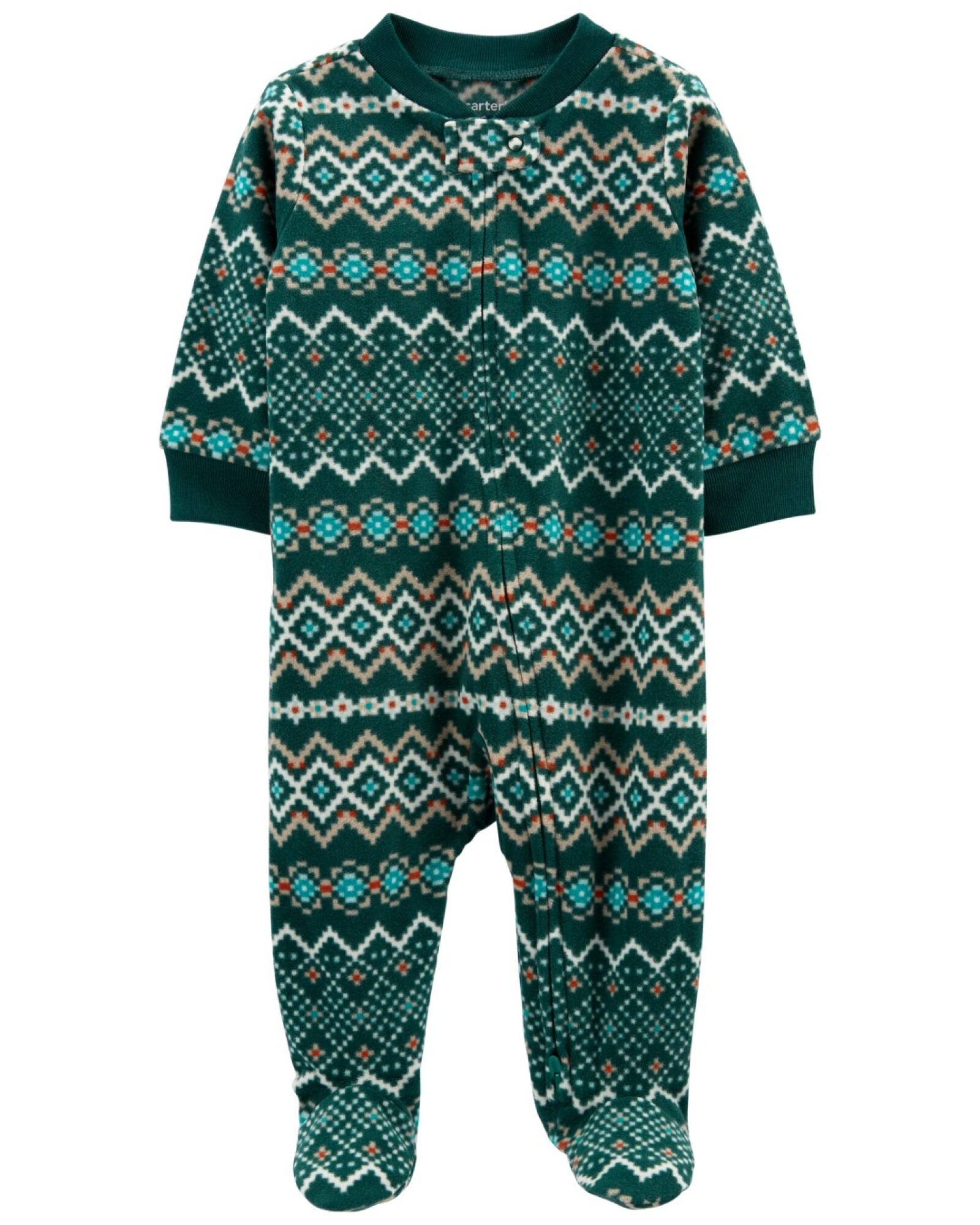 Pijama una pieza de micropolar con pie estampado Sin color