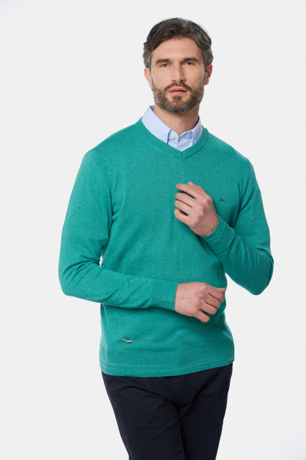 BUZO TEJIDO CUELLO V Verde