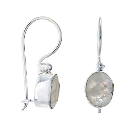 Par de caravanas de plata 925, PIEDRA DE LA LUNA. Par de caravanas de plata 925, PIEDRA DE LA LUNA.