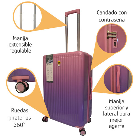 Valija Chica Carry On Rígida 4 Ruedas 360 Con Candado Tsa Rosa/purpura