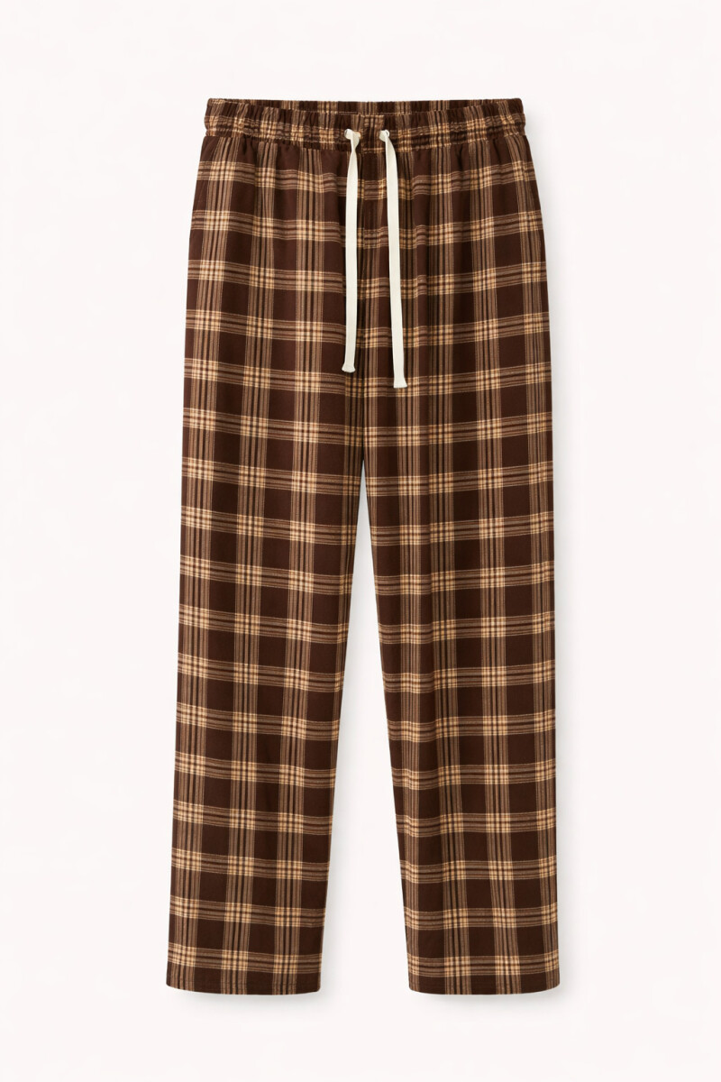 PANTALON PIJAMA FLANNEL - MARRON OSCURO 
