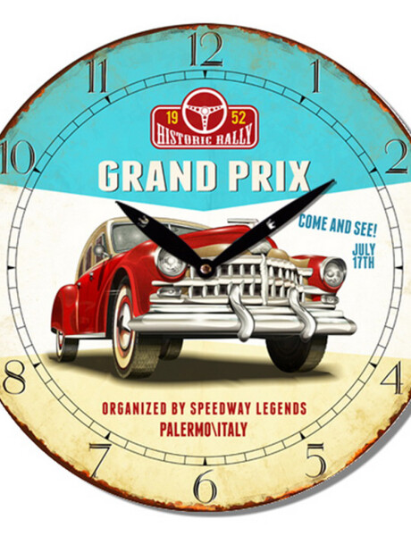 RELOJ DE PARED MDF AUTO GRAND PRIX — Deco Hogar
