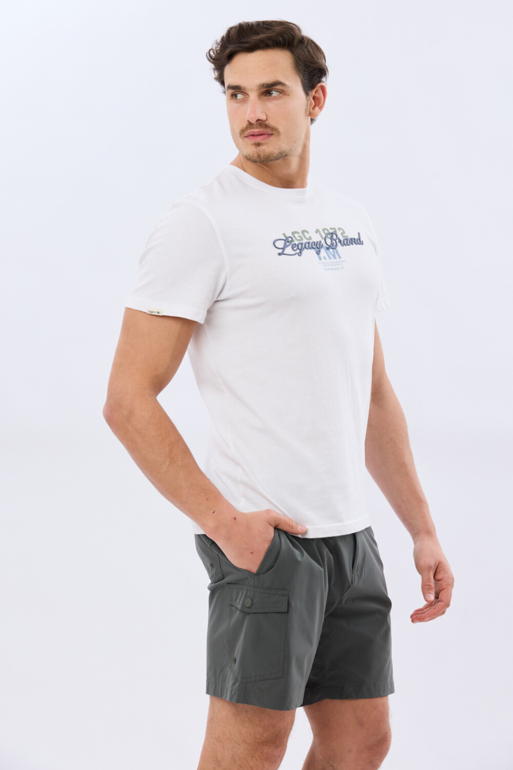 SHORT CARGO DE BAÑO LISO Verde