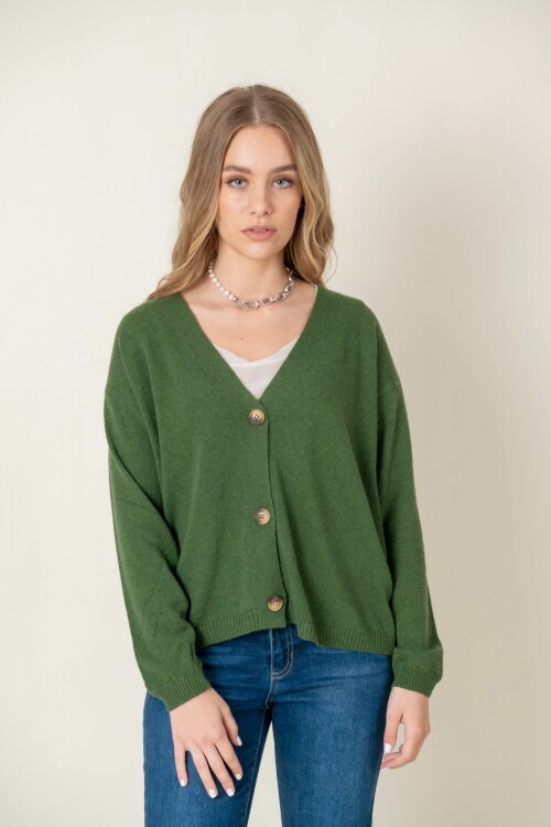 Cardigan lana dama Verde