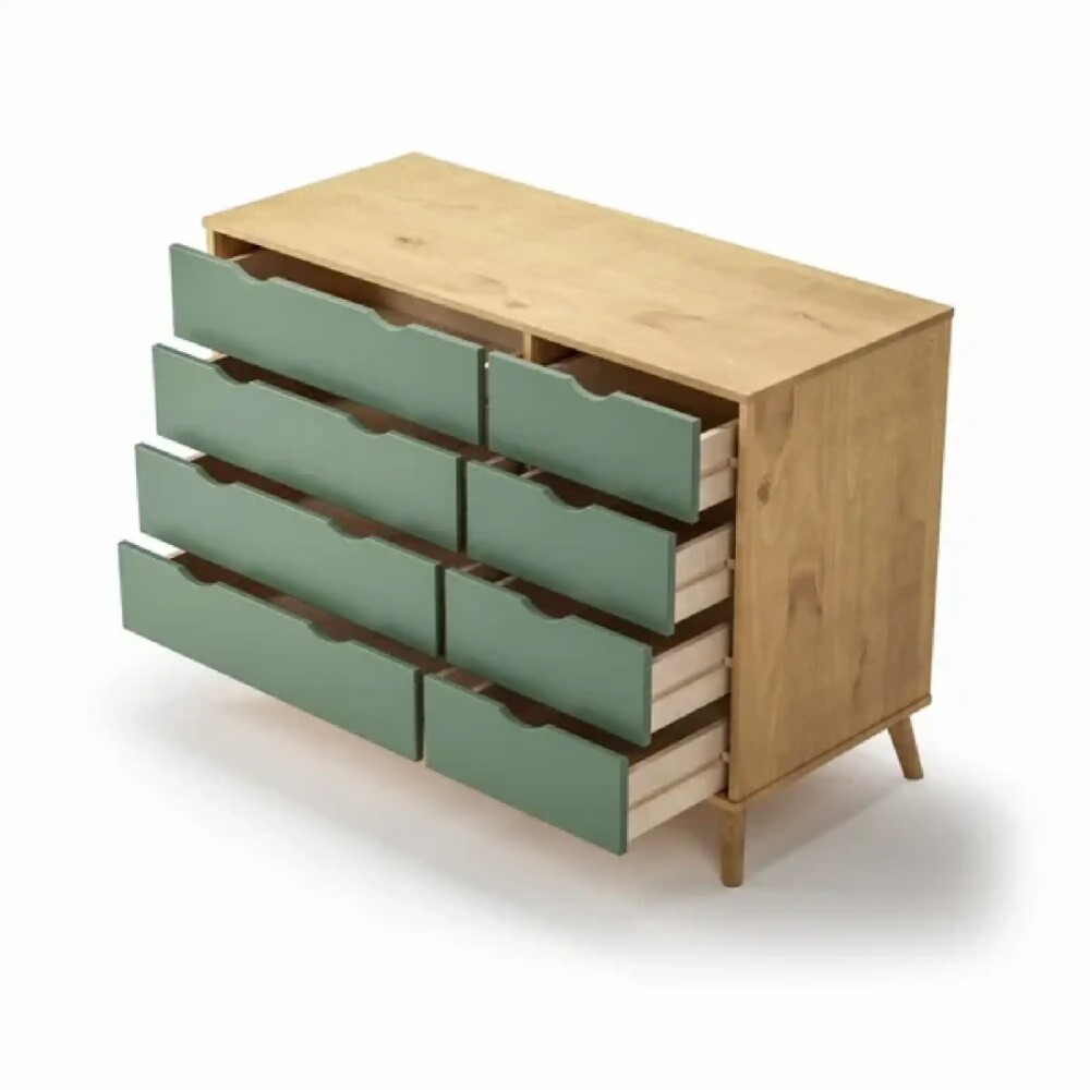 Cómoda 8 Cajones Madera - Linea Dublin Verde