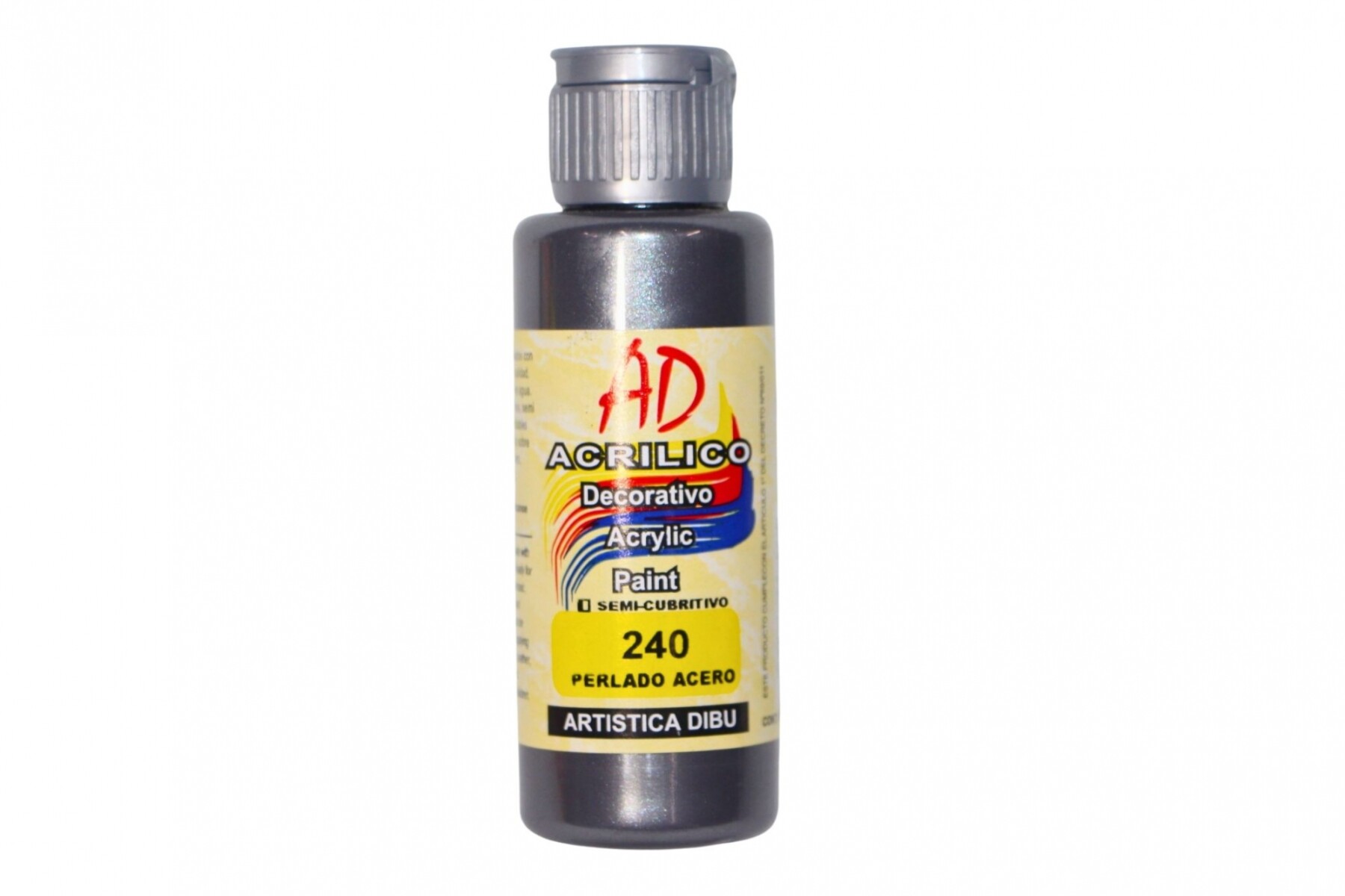 PINTURA ACRILICA ARTISTICA DIBU 60 ML. DIFERENTES COLORES - COLOR PERLADO ACERO 240 