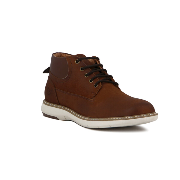 Starsax Botin Cuero Casual Hombre Acordonado - Tabaco Tabaco