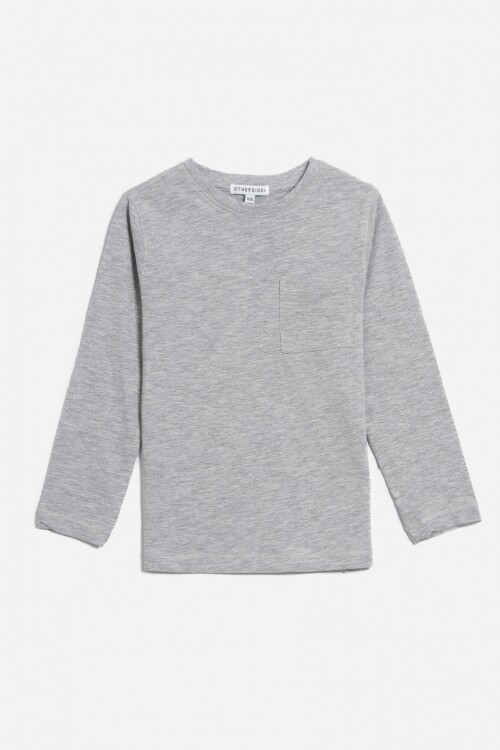 Remera básica manga larga GRIS MELANGE